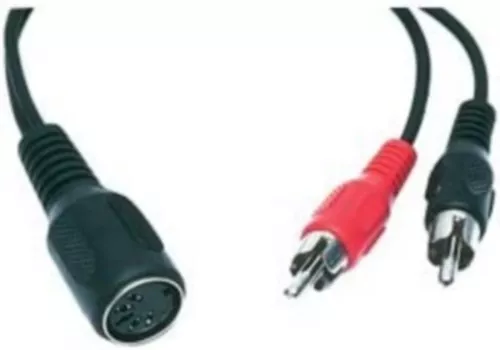 Cable DIN 5 broches femelle vers 2 RCA male - 0.20 m