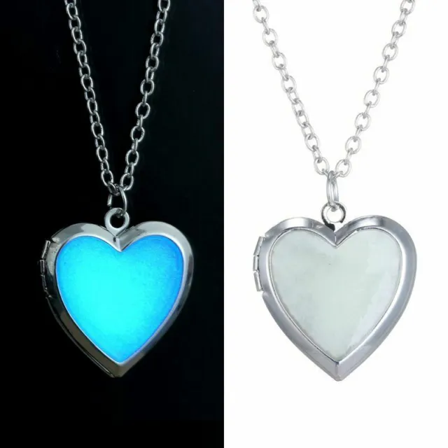 925 Sterling Silver Glow In The Dark I Love You Mom Heart Locket Women Necklace