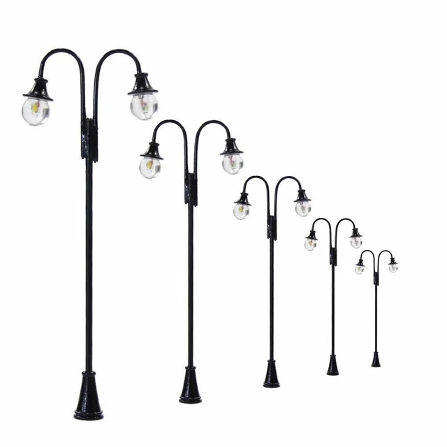 12 Lampadaires Blancs Pour Modélisme Ferroviaire - Échelle HO (1:75), éclairage à LED, Neufs