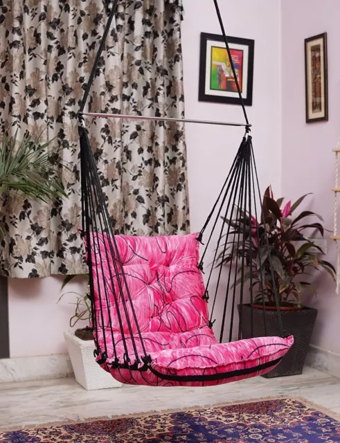 Portable Hanging Cotton Swing Relaxing Chair Jhula Cushion Decoration 2