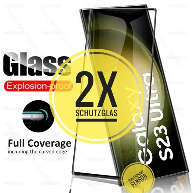 2x Samsung Galaxy S23 Ultra I S23 PLUS I S23 Schutzglas 3D Panzerfolie Echtglas