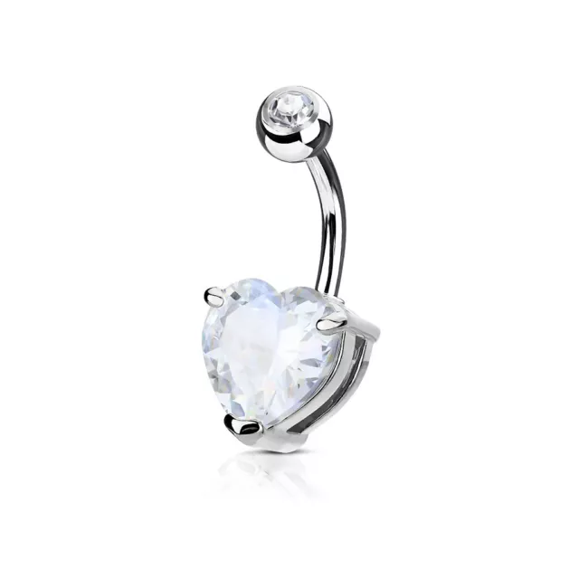 Piercing Nombril en acier chirurgical 316L - coeur