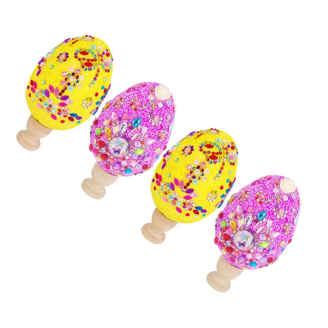 4 Sets Eier mit Halter Strass Eggs für Kinderkorb Stuffers Füllstoffe Spielzeug