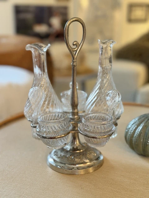 1 Serviteur huile et vinaigre /liqueur OR en cristal de SAINT LOUIS