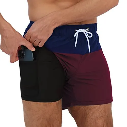 Arcweg Shorts de Bain Homme étanche Séchage Rapide 2 en 1 Maillot Homme  avec Doublure de Compression : : Mode