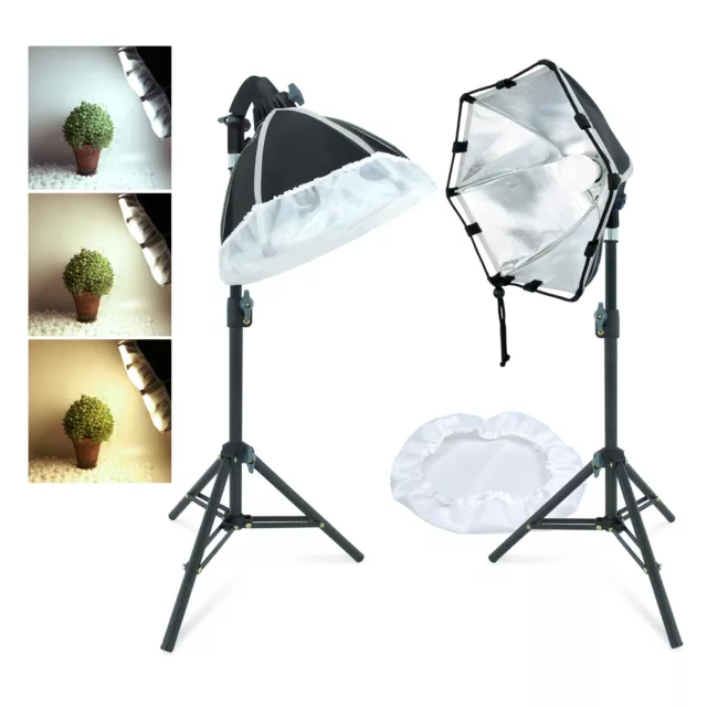 Photography Table Top Studio Lighting 3 Color LED Bulb -30 Seconds to Storage