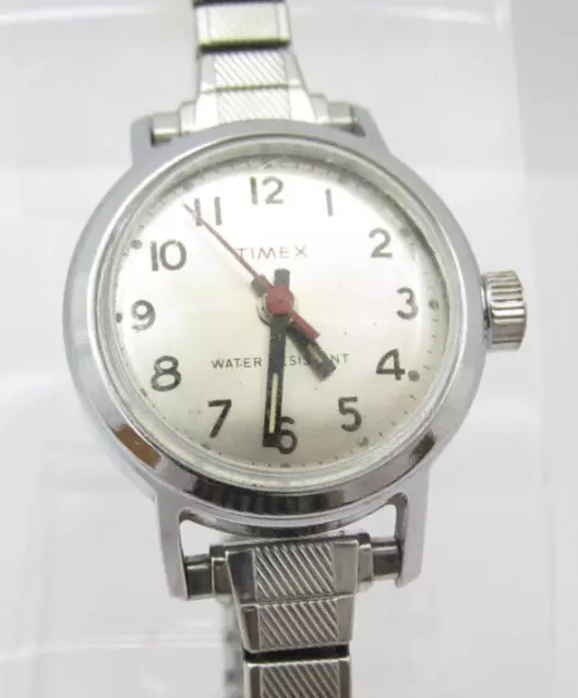 Orologio Vintage Donna Timex Quartz WR Analogico 27mm Quadrante Causale Rotondo (G472)