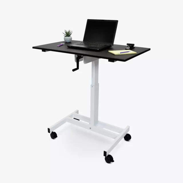 Luxor 40in. Single-Column Crank Adjustable Stand Up Desk, Model# STANDUP-SC40-WB