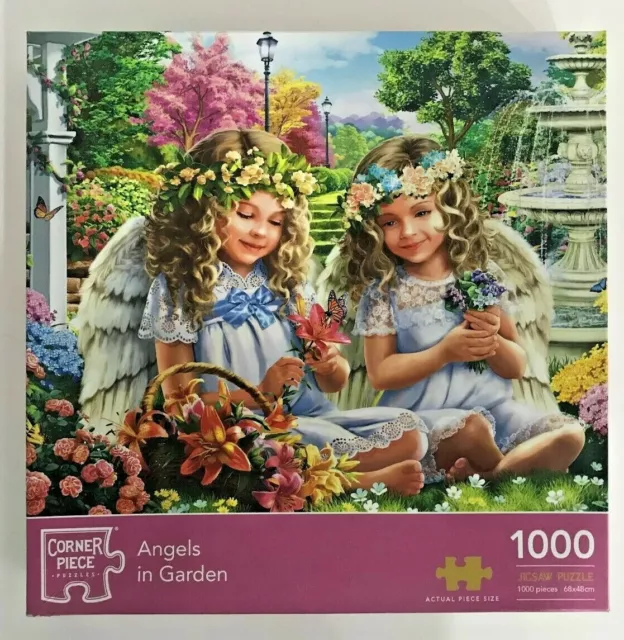 CORNER PIECE PUZZLES 1000 Piece Jigsaw Puzzle - Angels in Garden