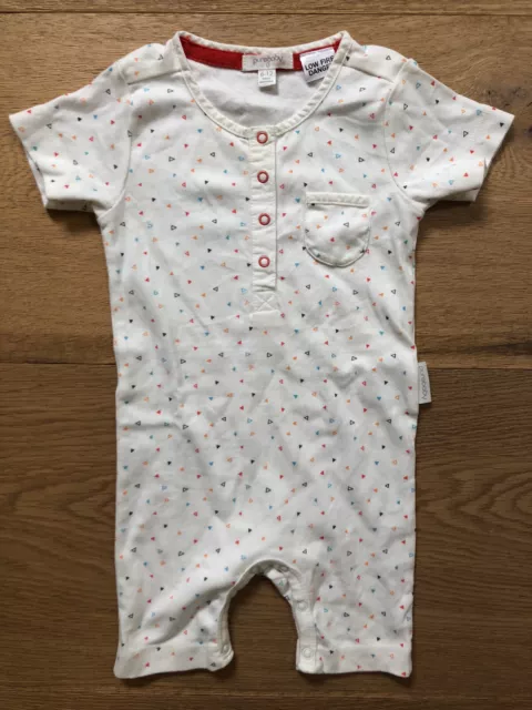 Purebaby Boys Short Sleeve Cotton Romper Size 6-12 Months NWOT