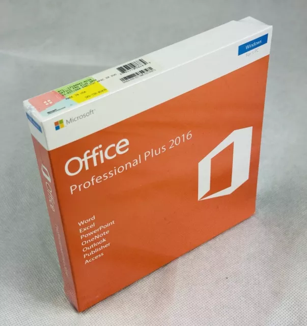 Microsoft Office Professional Plus 2016 32 bit/64 bit DVD + chiave scatola sigillata in fabbrica