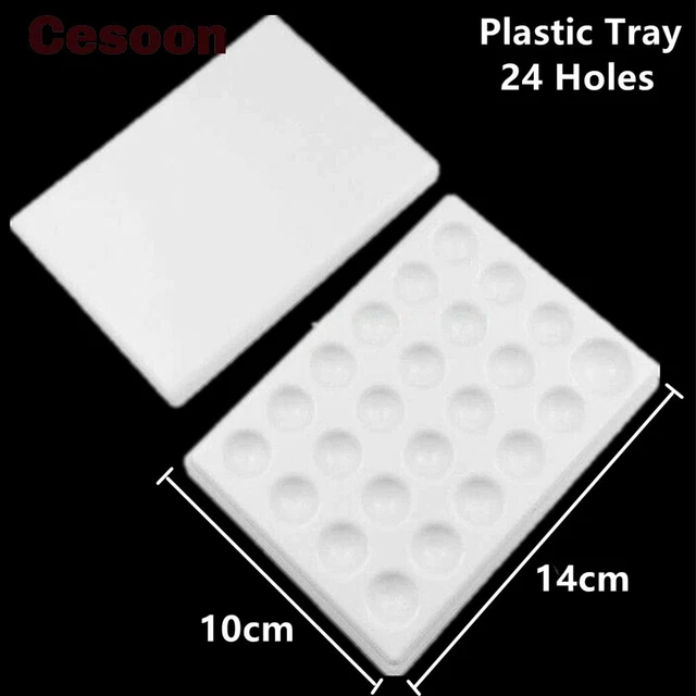 24 Slots Dental Lab Porcelain Mixing Watering Plate Wet Plastic Tray With Cover