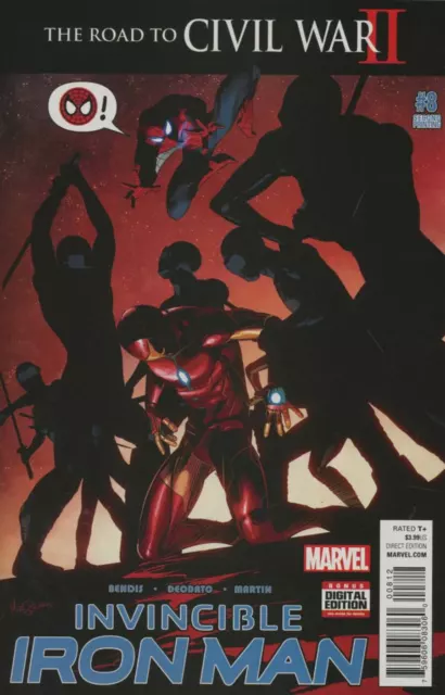 2016 Invincible Iron Man Vol 2 #8 Marvel 2nd Print Variant Civil War II Comic