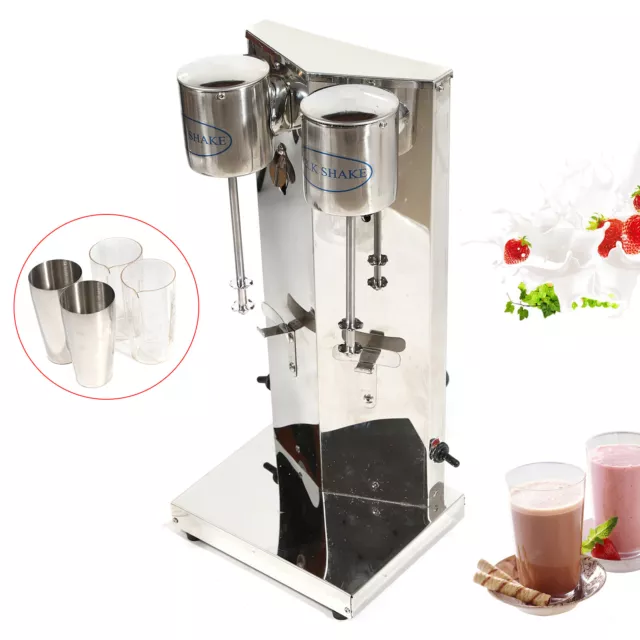 Double-Head Commercial Milk Shaker Machine Maker Ice Cream Mixer Smoothie Frappe