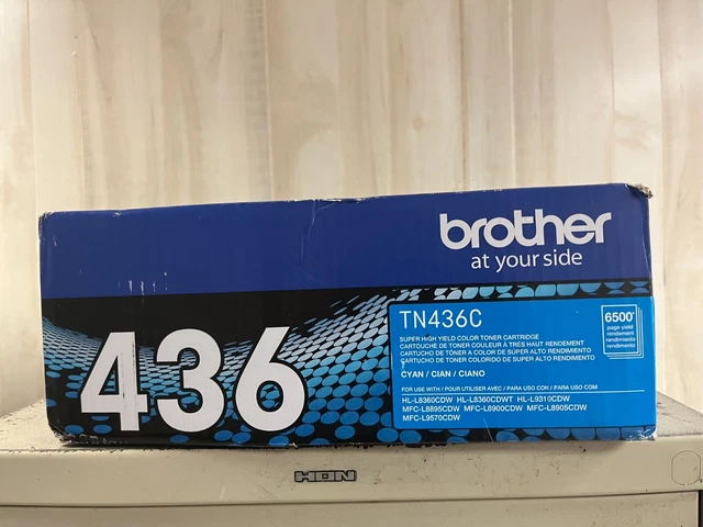 Brother TN436C Super High-yield Cyan Toner Cartridge open box sealed bag