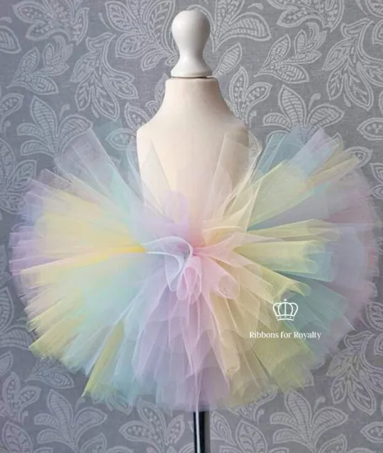 Baby kids toddler tutu skirt cake smash Unicorn Pastel Rainbow Easter Puffball
