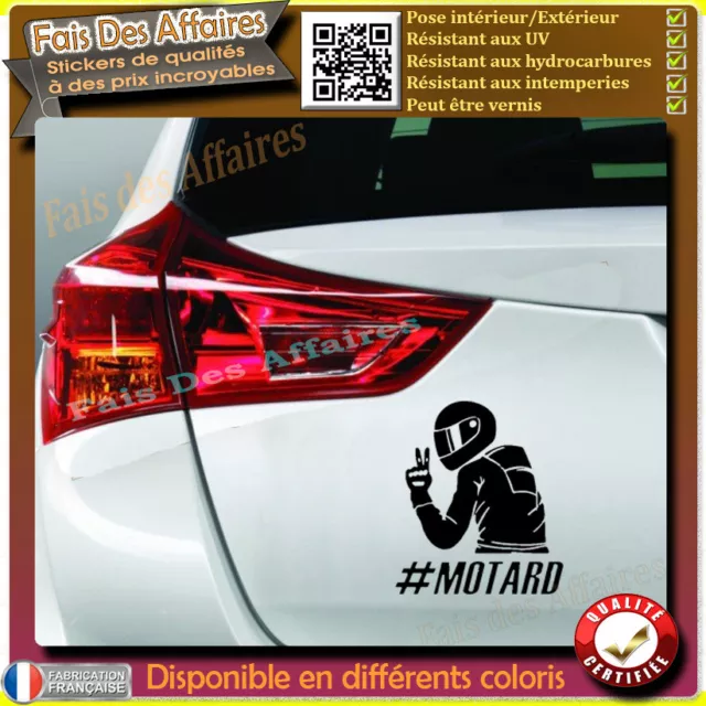 sticker autocollant Motard à bord biker a bord decal motard hashtag motard