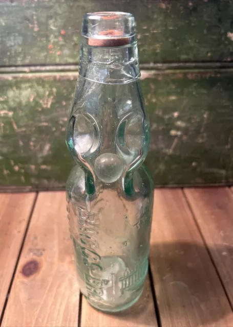 Vintage Glass Baggs Bro's Portsmouth Codd Bottle With Canal Walk Portsmouth VGC