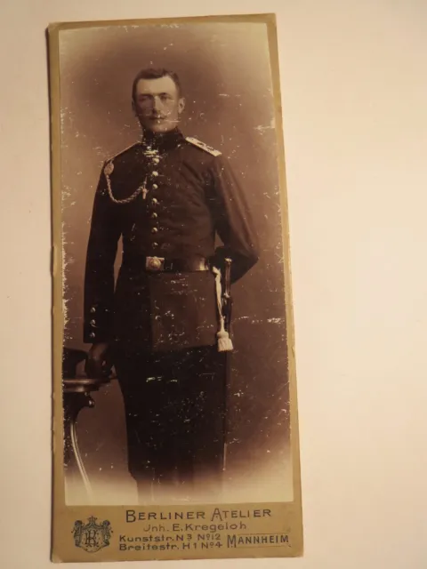 Mannheim - stehender Soldat in Uniform - Regiment IR 110 - Portrait / CDV