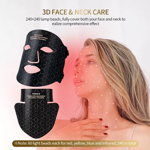 3D EMS Microcurrent Face Mask II 240 Lights Face Neck LED Mask Skin Tightening