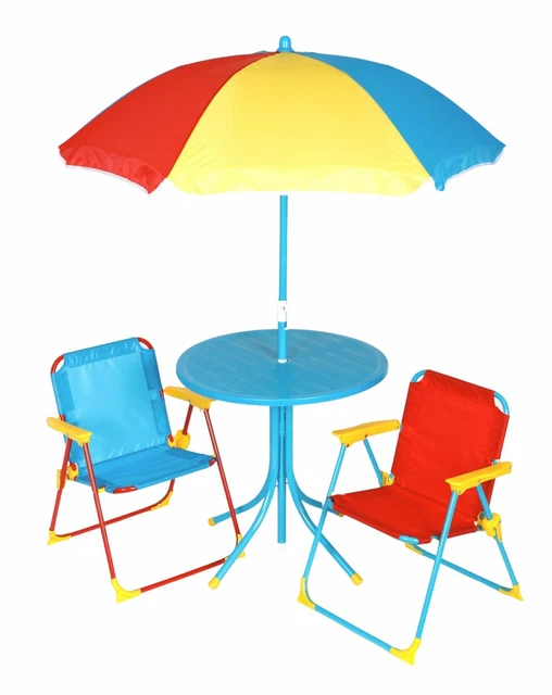 Niños Asiento de Varias Plazas Mesa los Sillas Plegables Sombrilla Muebles para