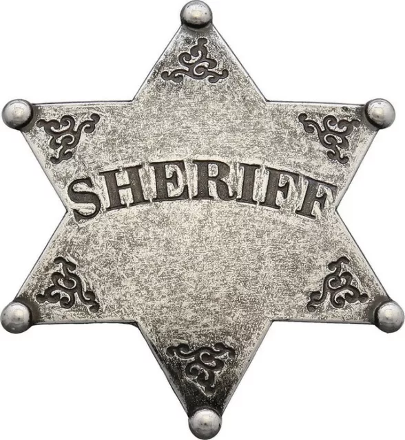 Denix 101 2.63" Diameter Metal Replica Wild West Sheriff's Badge Pin