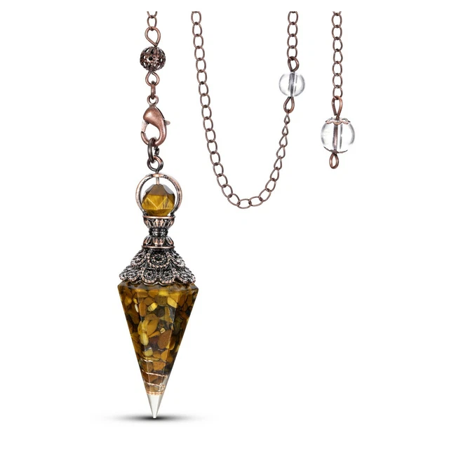 Natural Quartz Crystal Pendulum Healing Chips Stone Reiki Chakra Chain Pendant