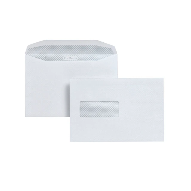 Busta Postmaster 162x238 mm finestra alta gomma confezione bianca da 500 A2