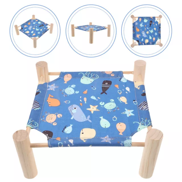 Elevated Hamster Bed  Cartoon Pattern Camp Bed Small Pet Hamster Hammock Bed