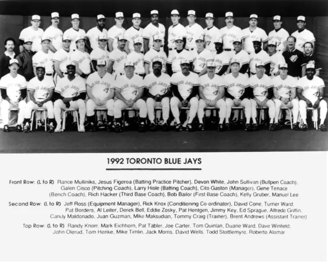 Toronto Blue Jays - 1992 World Series Champions, 8x10 B&W Team Photo