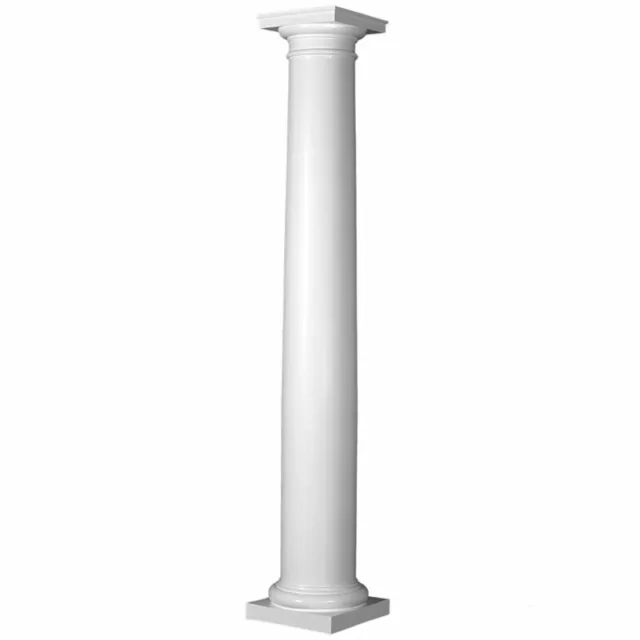 FIberglass Tapered Smooth Column with Tuscan Capital & Base