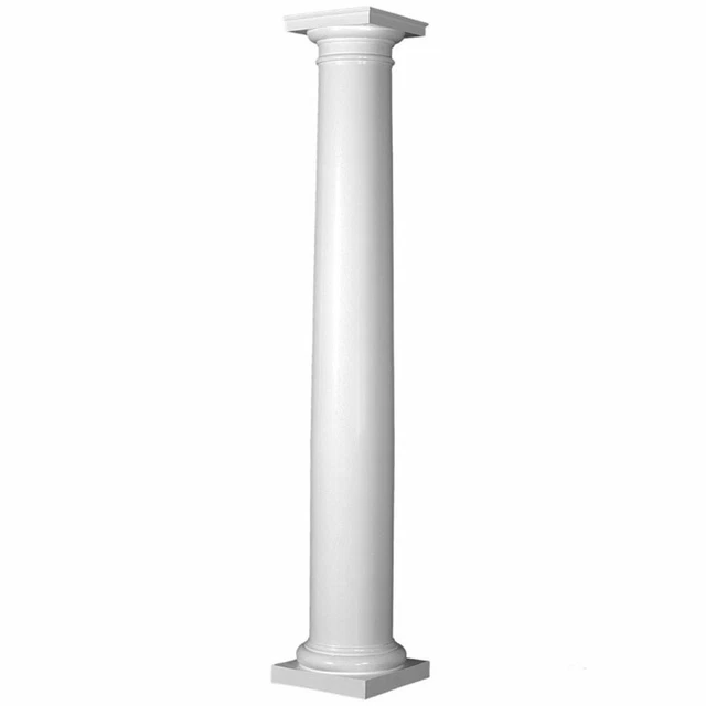 FIberglass Tapered Smooth Column with Tuscan Capital & Base