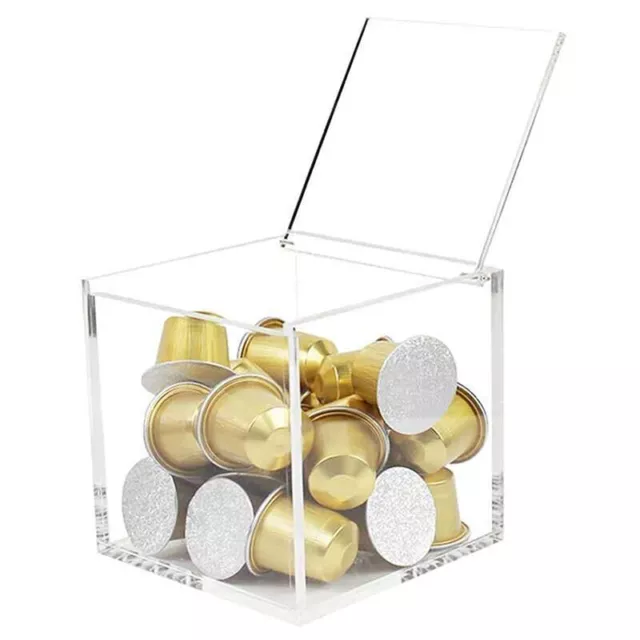 Acrylic Capsule Coffee Storage Box Holder Transparent Dustproof Case with Lid G1