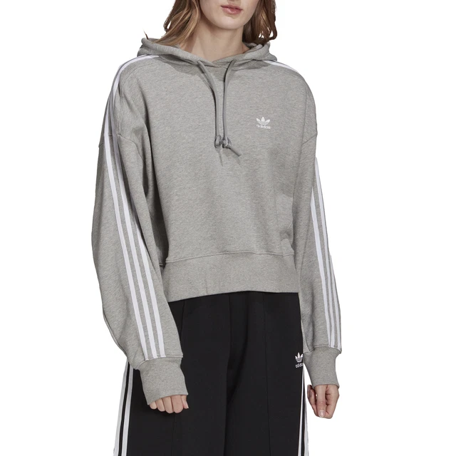 Adidas Felpa da Donna con Cappuccio Adicolor Classics Crop Grigia Taglia 40 (...