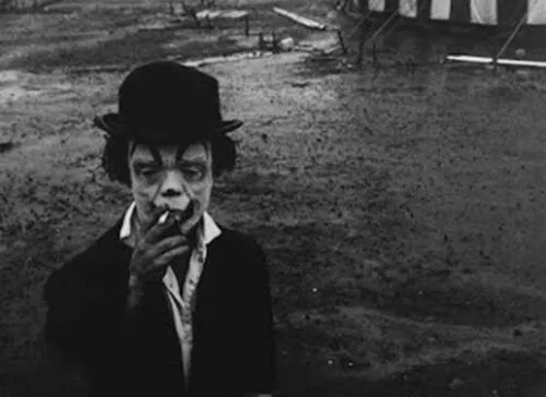 Antique Clown Smoking Photo 416b Odd Strange & Bizarre