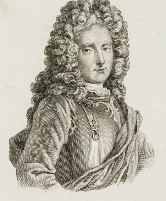 Anthony Hamilton (1645-1720), Radierung Romantik Porträt Unbekannt (19.Jhd)