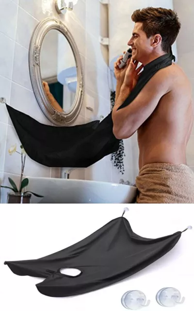 Men's Facial Hair Beard Shaving Apron Care Shave Catcher Net Cape Bib Reusable