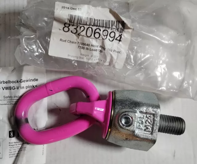 New. Rud Chain Hoist Ring,180 Pivot,7700 lb.Load Cap. 7100640