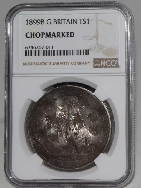 1899 B Great Britain Silver Trade Dollar Coin NGC Chopmarked