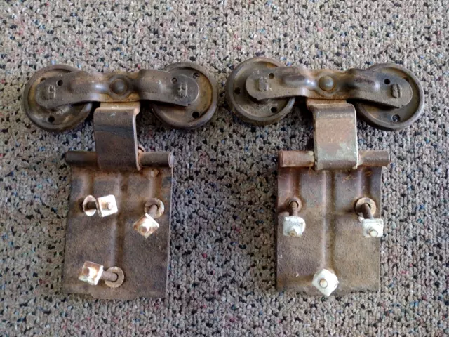 Antique Set of 2 Pocket Door Rollers Architectual Hardware Art Deco **
