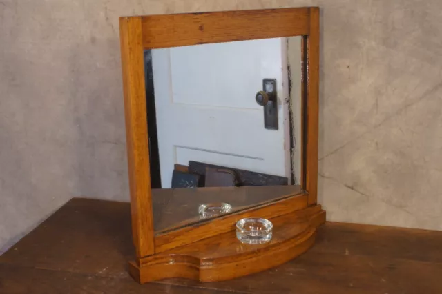 Antique Toilet Shaving Mirror Glass Insert Drain Hole 18" by 18"