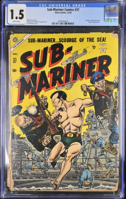 Sub-Mariner Comics 37 (CGC 1.5) Namora Betty Dean Byrrah Everett Maneely 1954