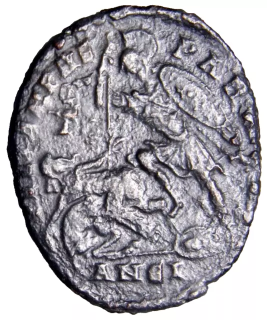 CERTIFIED Authentic Ancient Roman Coin Constantius II Spearing ANEI Mintmark RR