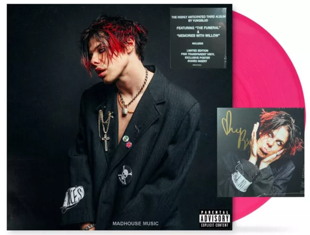 YUNGBLUD LP PINK VINYL + SIGNED Card + Poster BRAND NEW & Sealed
