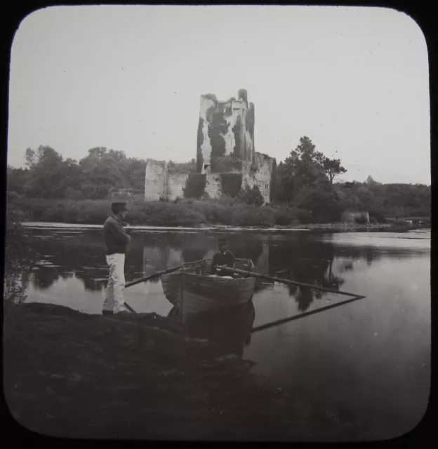 Glas magische Laterne Rutsche ROSS SCHLOSS VOM SEE C1890 IRLAND VIKTORIANISCHES FOTO