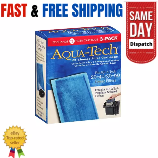Aqua-Tech EZ Change Aquarium Filter #3 Cartridge For 20-40/30-60 Filters 3 Pack,
