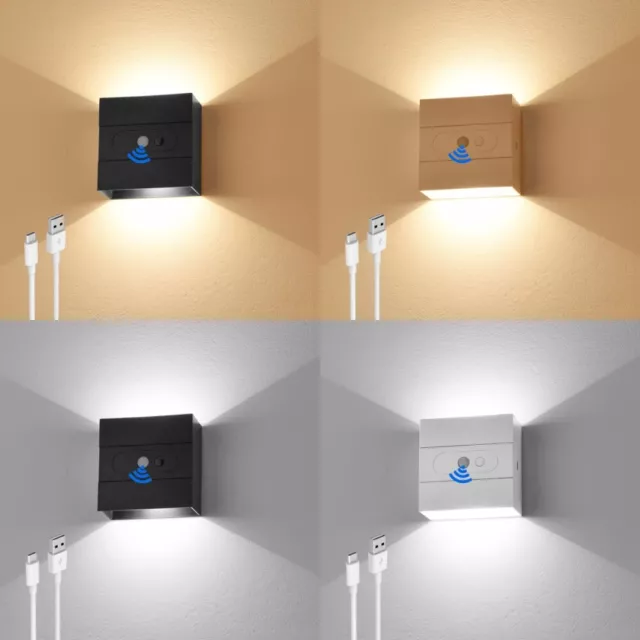 Akku LED Wandleuchte Wandlampe Flur Strahler Up Down Innen mit Bewegungsmelder