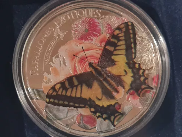 5 Diners 2013 Andorra Silber 925 PAPILIO MACHAON coloriert Polierte Platte rar!!