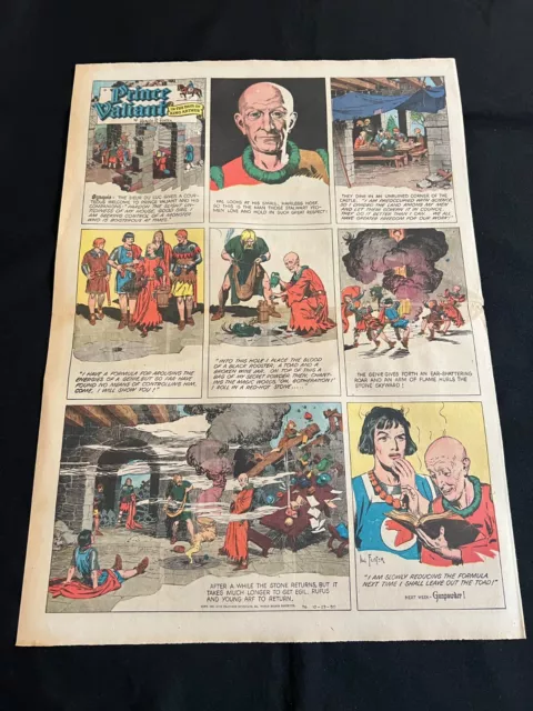 #F32i PRINCE VALIANT  Sunday Full Page Comic Strip October 29, 1950