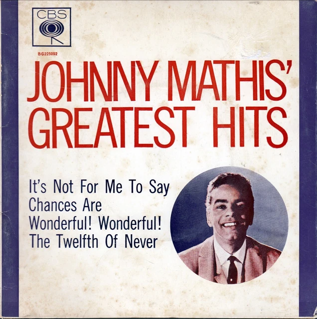 Johnny Mathis Ep JOHNNY MATHIS' GREATEST HITS 7